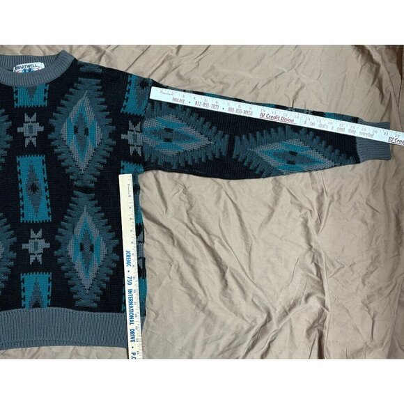 Vtg Chartwell Southwestern 3D Knit Sweater Pullover Grandpa Grunge Men's Large - Picture 3 of 8